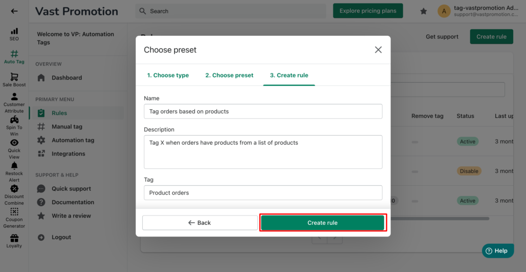 Step 4: Edit the basic information of the rule