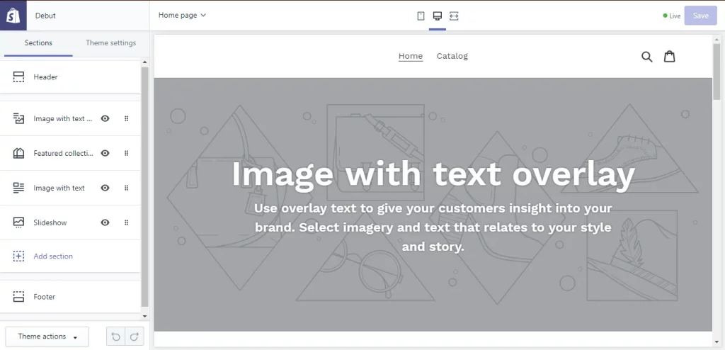 add image with text overlay for products